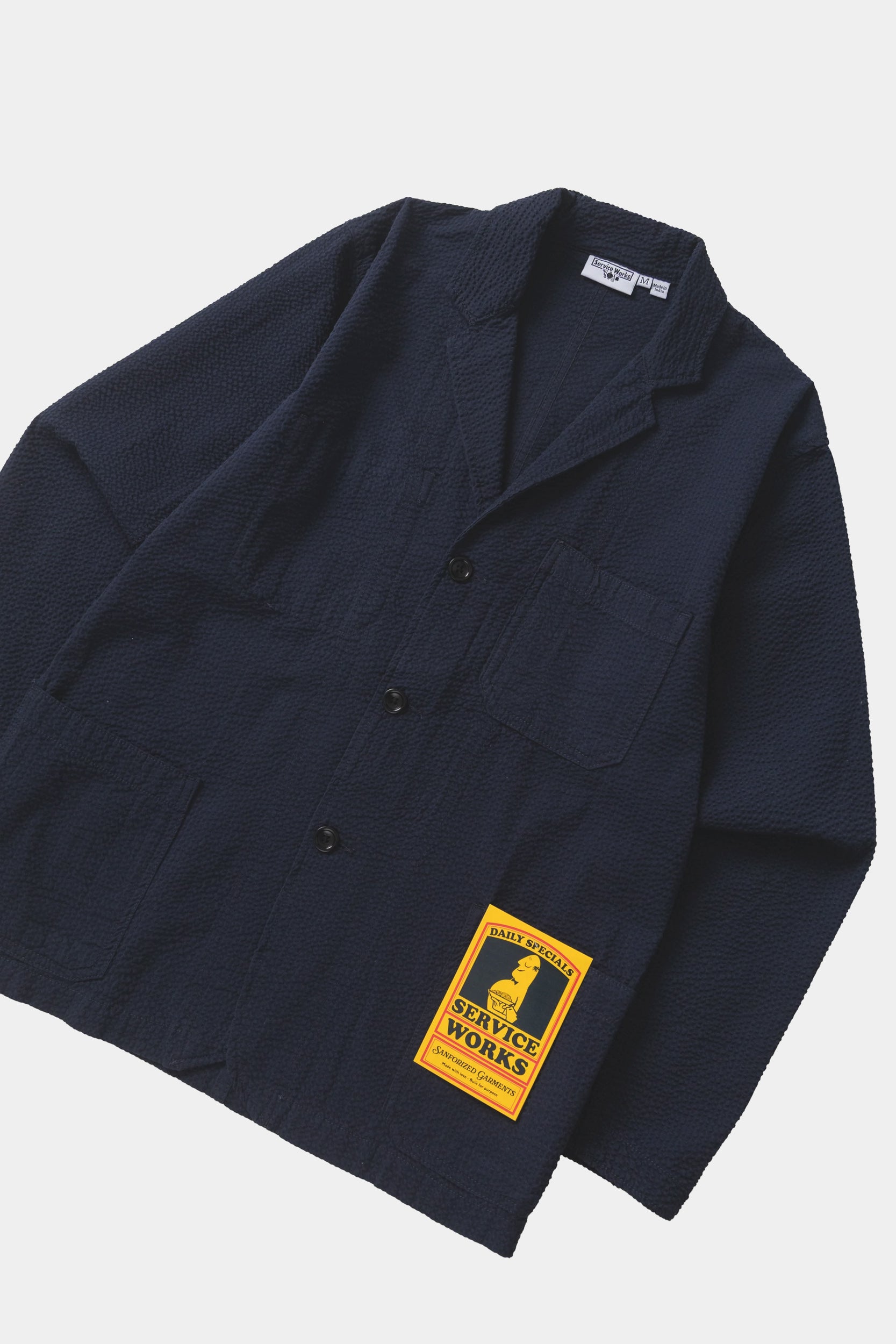 SEERSUCKER SERVER SUIT JACKET - Dark navy