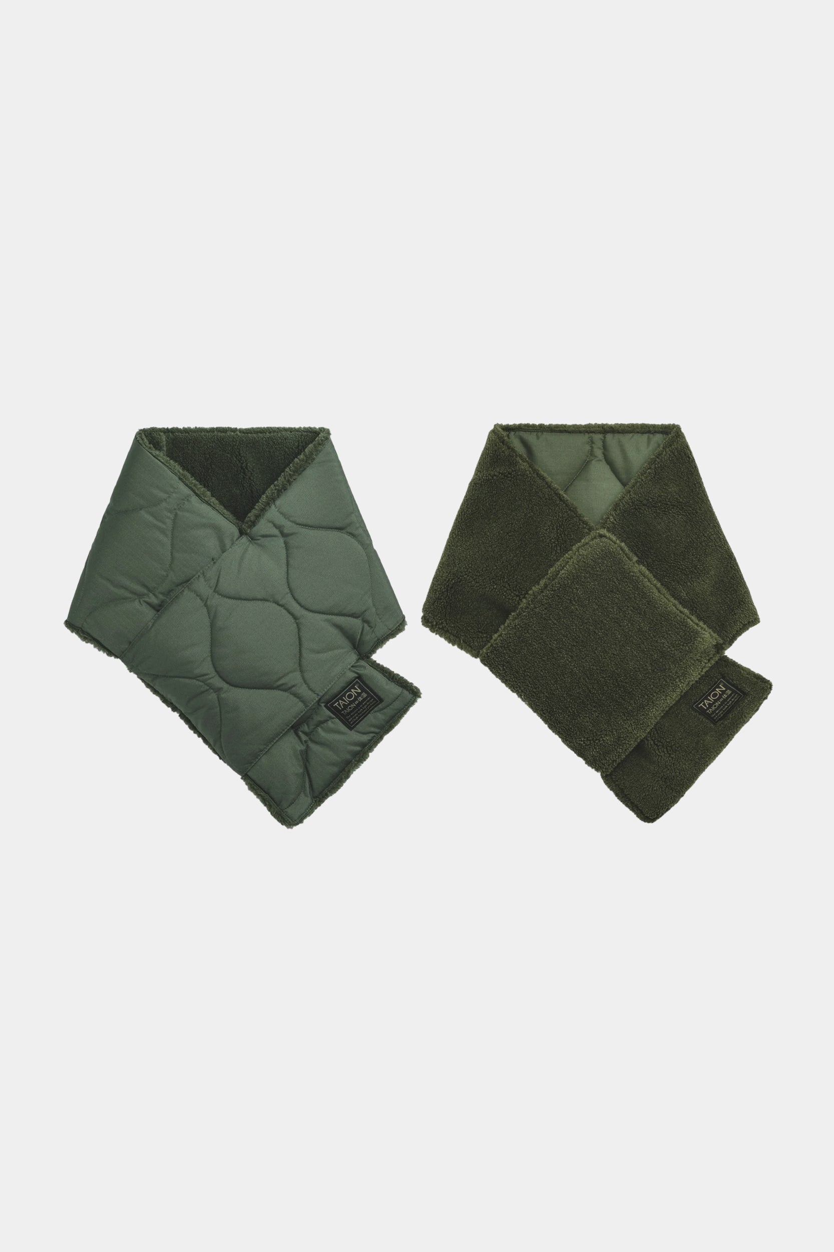 MILITARY REVERSIBLE DOWN SCARF - Olive olive