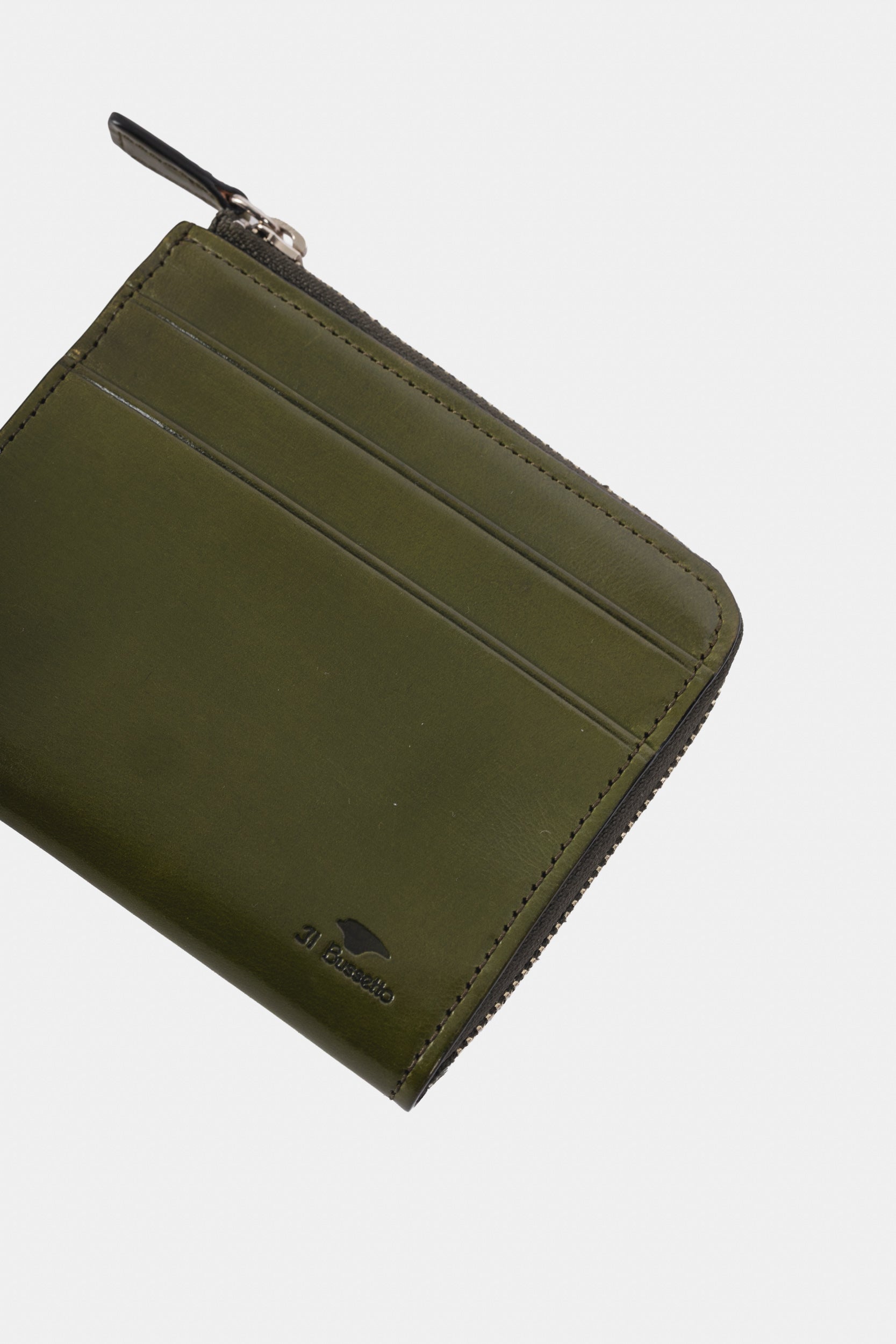 Zipped wallet with inner pocket - Dark green