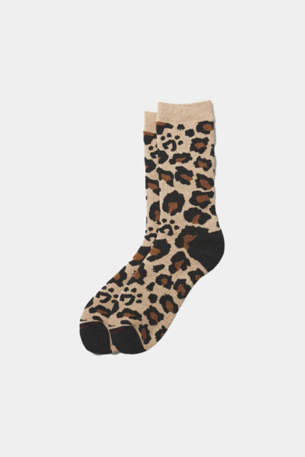 PILE LEOPARD SOCKS